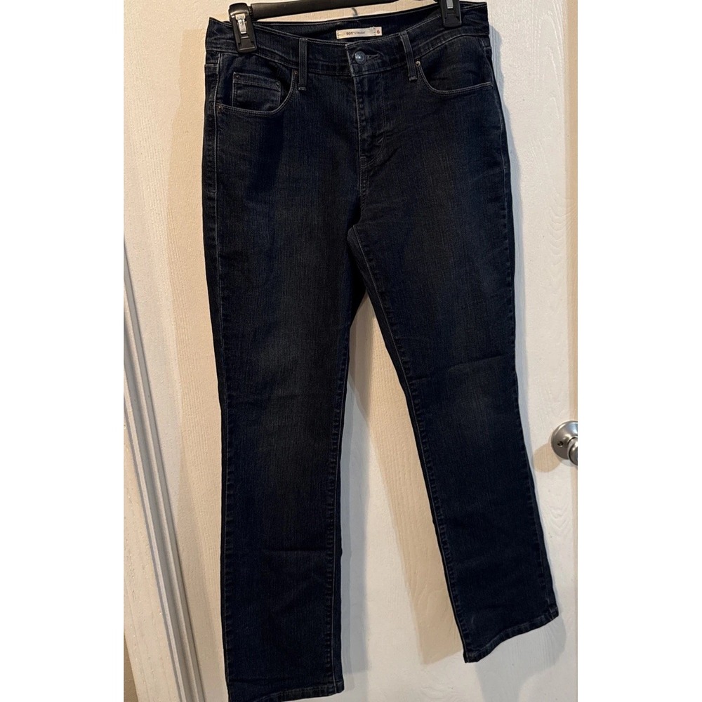 Levis 505 straight womens jeans size 6 dark wash straight leg dark wash